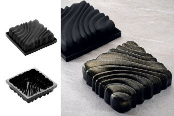 @ Silikon-Matte | -Form | Einzel- | Kuchenform quadratisch | viereckig mit Relief 'Squeeze'