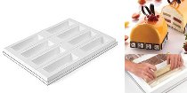 @ Kit Silikon-Matte |-Form Verbund 8 rechtige Cakes | Bûche