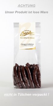@ Orangen-Stäbchen/-Streifen schokoliert zartbitter (lose Ware)