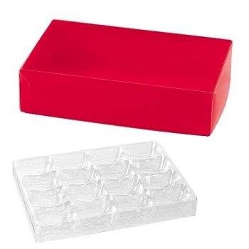 @ Macaron-Schachtel 16-er rechteckig rot 'Acidulees'