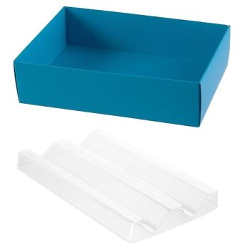 @ Macaron-Schachtel 12-er rechteckig blau 'Acidulees'