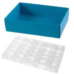 @ Macaron-Schachtel 25-er rechteckig blau 'Acidulees'