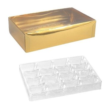 @ Macaron-Schachtel 16-er rechteckig gold 'Acidulees'