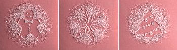 @ Schoko-Frucht-Dekor Bûche-Ansatz weiß mit Relief rosa (72 Stk)