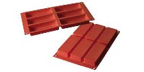 @ Silikon-Matte | -Form 6 Rechtecke | längliche Cakes | Tafel (1/3 GN=17,5x30cm)