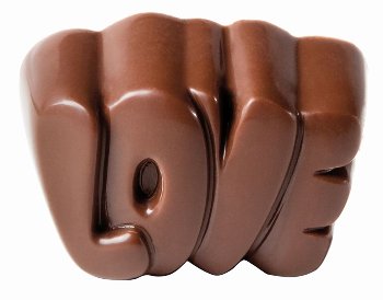 @ Gießform Praline | Pralinengießform 24 Formen Schrift LOVE