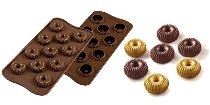 @ Silikon-Matte | -Form 11 runde Formen mit Loch 'Choco Crown'