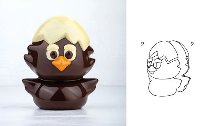 @ Gießform Küken 'Bomber' (4 Teile für 2 Stk)
