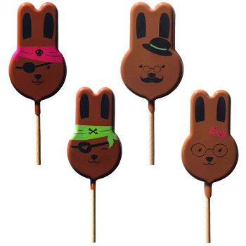 @ Gießform-Blister für Lutscher | Lolly Hasen 'Tête de Lapin Mr & Mme' (36 Stk)