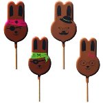 @ Gießform-Blister für Hasenlutscher, Motiv 'Tête de Lapin Mr & Mme' (9 Blister für 36 Stk)