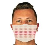 Mund-Nasen-Maske speziell für Bäckereien mit Druck "Muffin" rot/beige