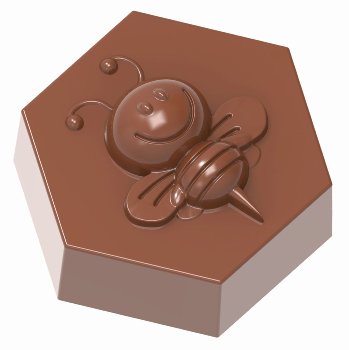 @ Gießform Praline | Pralinengießform 21 sechseckige Formen Design 'Biene'