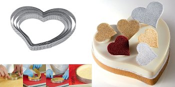 Torten- | Tartes- | Dessert-Ring Herz mikrogelocht 160/150/20