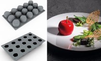 Silikon-Matte | -Form 15 Apfelformen | Äpfel 'Gala' (30x17,5cm)
