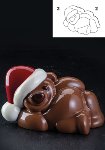 @ Gießform Teddy liegend mit Nikolausmütze (4 Teile für 2 Stk)
