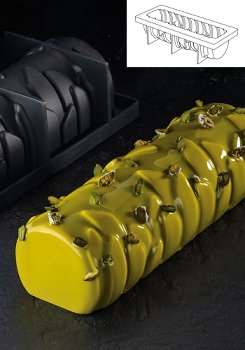 @ Silikon-Matte | -Form | Einzel- | Kuchenform rechteckige halbrunde Form mit Relief 'Skyline'