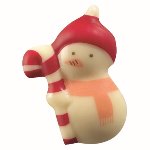 @ Schoko-Dekor Schneemann mit Zuckerstange weiß, Motiv bunt (100 Stk)