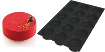 @ Silikon-Matte | -Form 15 Runde Formen | Bisquit | Disco (60x40cm)