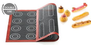 Silikon-Matte | -Form | Backmatte Windbeutel + Eclairs 'Air Mat Eclair & Choux' (30x40cm)