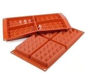 Silikon-Matte | -Form 4 eckige Formen | Waffeln (1/3GN= 17,5x30cm)