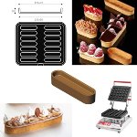 @ Cookmatic Back-Platte Oval glatt | Eclairformen 12,3x3cm (2 tlg) Ober-& Unterteil