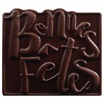 @ Schoko-Dekor Bûche-Ansatz bitter mit Relief 'Bonnes Fêtes' (75 Stk)