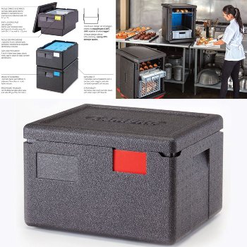 @ Thermo-Transportbox schwarz 1/2 GN, rechteckig, V20