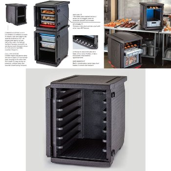 @ Thermo-Transportbox schwarz, rechteckig, V126, 6 Einschübe