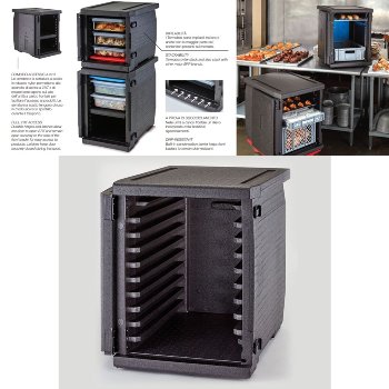 @ Thermo-Transportbox schwarz, rechteckig, V126, 9 Einschübe