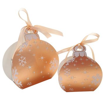 @ Pralinen- | Geschenk-Schachtel roségold mit Schleife (ca. 150g)