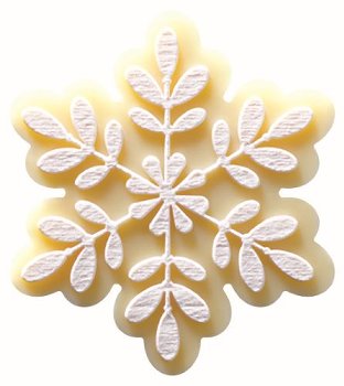 @ Schoko-Dekor Aufleger weiß Schneeflocke mit Relief (72 Stk)