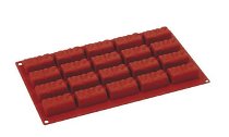 Silikon-Matte | -Form 20 Mini Bûche | Nougats | Rechtecke klein mit Muster (1/3 GN=17,5x30cm)