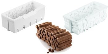 @ Silikon-Matte | -Form | Einzel- | Kuchenform rechteckig 'Baumstämme'