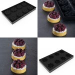 @ Silikon-Matte | -Form 8 runde Formen mit Brombeer-Relief 'Raven' klein (30x17,5cm)