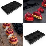 @ Silikon-Matte | -Form 8 runde Formen mit Himbeer-Relief 'Scarlet' klein (30x17,5cm)