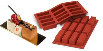 Silikon-Matte | -Form 12 Rechtecke | längliche Cakes (1/3 GN=17,5x30cm)
