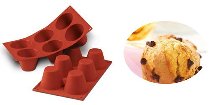 @ Silikon-Matte | -Form 6 runde Formen | Muffin | Cupcakes (1/3 GN=17,5x30cm)