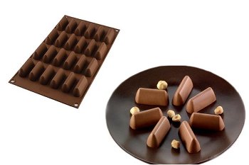 @ Silikon-Matte | -Form längliche Formen oval spitz | 'Gianduja | 'Nougats'