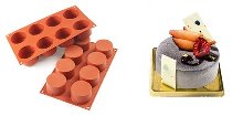 @ Silikon-Matte | -Form 8 runde Formen | Zylinder (1/3GN= 17,5x30cm)