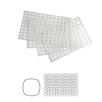 @ Silikon-Backschablone | Aufstreichmatte Carré, Viereck, Quadrat 3,5cm (60x40cm)