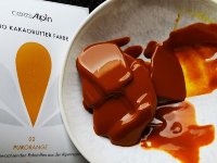 BIO Kakaobutter gefärbt orange | Lebensmittelfarbe nat., Chips (50g)