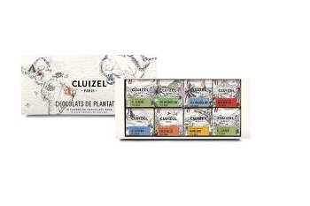 Etui-Schachtel 16 Plantagen Schokoladen-Carrés (Minitafeln) (80g)
