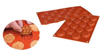 @ Silikon-Matte | -Form 18 runde Waffelnformen (1/3 GN=17,5x30cm)