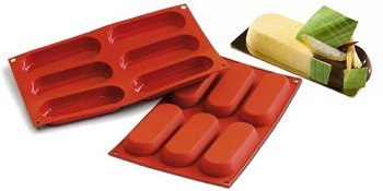 @ Silikon-Matte | -Form 6 ovale Formen | Bisquits 'Savoiardo' (1/3 GN=17,5x30cm) SF103