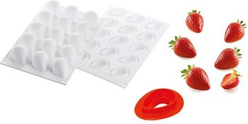 @ Silikon-Matte | -Form 15 Erdbeeren