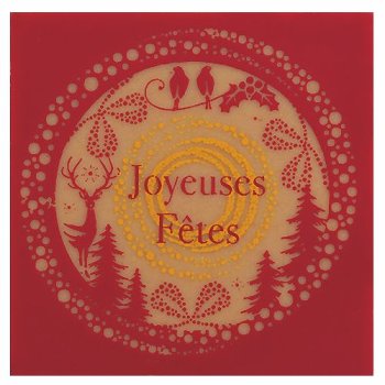 @ Schoko-Dekor Aufleger karamellisiert weiß Carré 'Joyeuse Fêtes' (120 Stk)