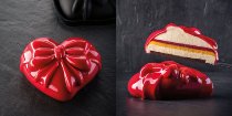 @ Silikon-Matte /-Form | Einzelform für Kuchen 'Cadeau' | Herz mit Schelife