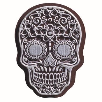 @ Schoko-Dekor Aufleger bitter Schädel mit Relief 'Calavera' (70 Stk)