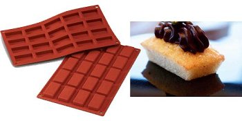 @ Silikon-Matte | -Form 20 rechteckige Formen | länglich Cakes | Finanziers (1/3 GN=17,5x30cm)