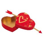@ Pralinen-| Geschenk-Schachtel Herz rot-gold mit Pfeil (ca.200g)